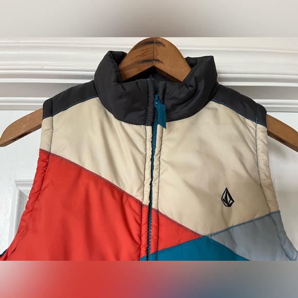 Volcom Stone Cloud Youth Size Medium Puffer Puffy Vest Kids Retro Look - Picture 3 of 12